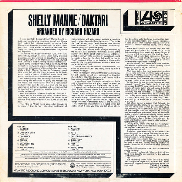 Shelly Manne : Daktari (LP, Album)