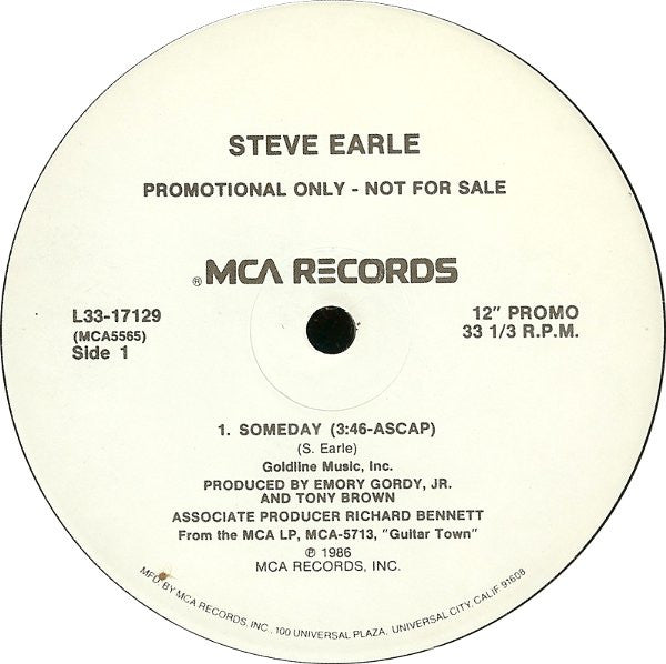 Steve Earle : AOR Sampler (12", Promo, Smplr)