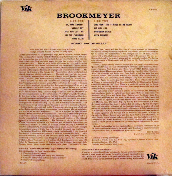 Bob Brookmeyer : Brookmeyer (LP, Album)