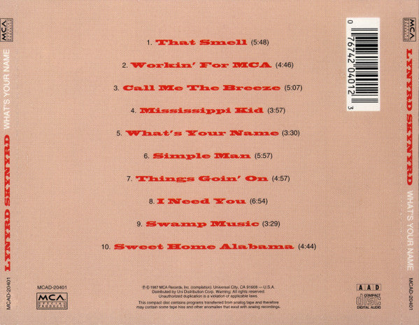 Lynyrd Skynyrd : What's Your Name (CD, Comp)