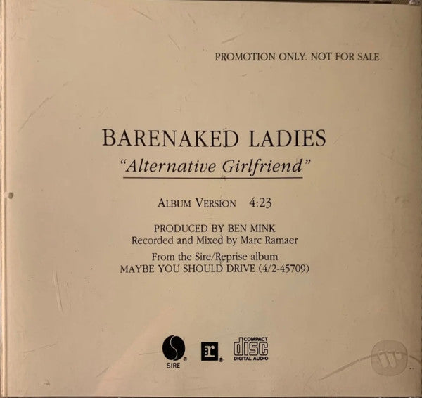 Barenaked Ladies : Alternative Girlfriend (CD, Single, Promo)