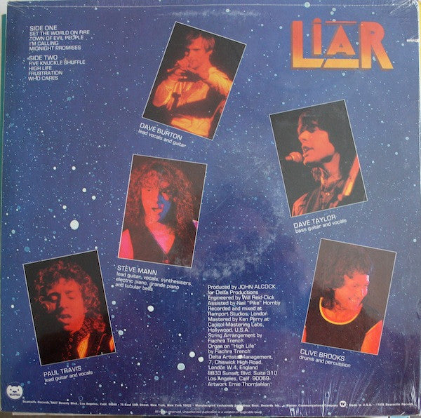 Liar (3) : Set The World On Fire (LP, Album, Jac)
