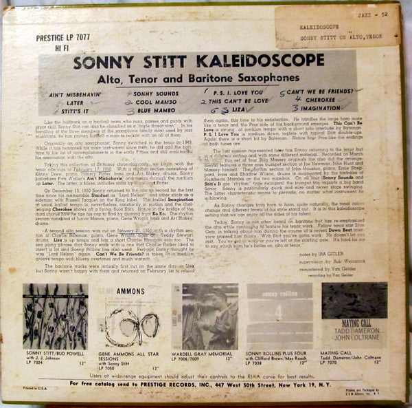 Sonny Stitt : Kaleidoscope (LP, Album, Mono, RM)