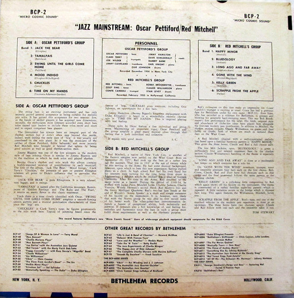 Oscar Pettiford / Red Mitchell : Jazz Mainstream (LP, Comp)