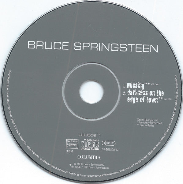 Bruce Springsteen : Missing (CD, Single, Car)