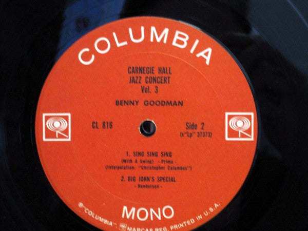 Benny Goodman : The Famous 1938 Carnegie Hall Jazz Concert Vol.3 (LP, Mono, RE)