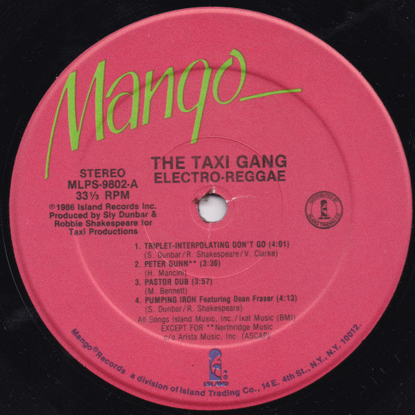 The Taxi Gang : Electro - Reggae  (LP, Album)
