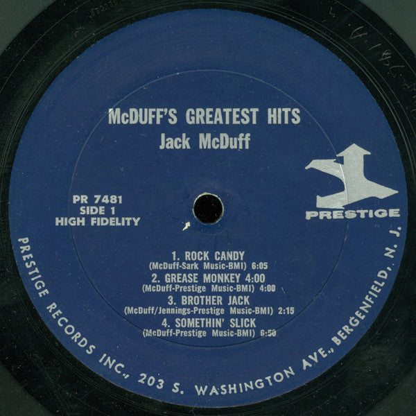 Brother Jack McDuff : Brother Jack McDuff's Greatest Hits (LP, Comp, Mono)