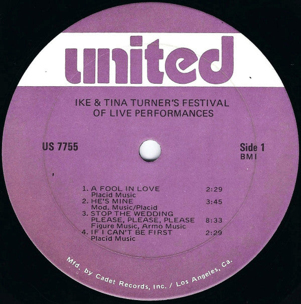 Ike & Tina Turner : Ike & Tina Turner's Festival Of Live Performances (LP, Album, RE)