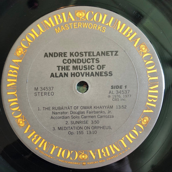 André Kostelanetz Conducts The Music Of Alan Hovhaness : Andre Kostelanetz Conducts The Music Of Alan Hovhaness (LP, Album)