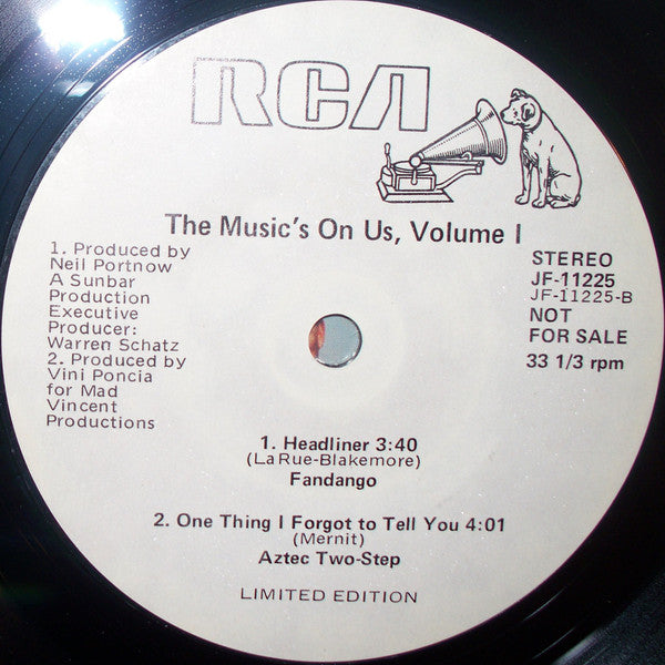 Various : The Music's On Us, Volume 1 (7", EP, Ltd, Promo, Smplr, Styrene)