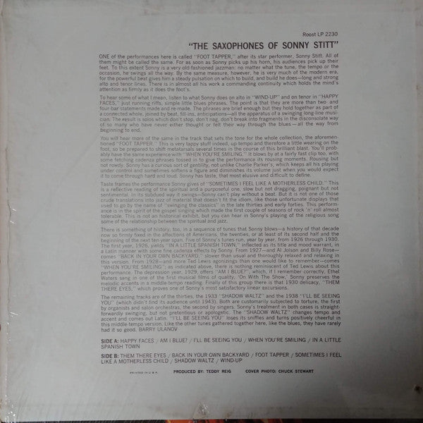 Sonny Stitt : The Saxophones Of Sonny Stitt (LP, Album)