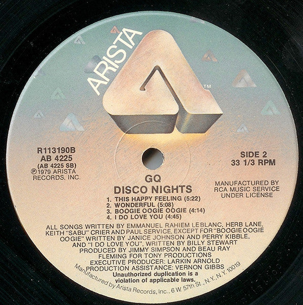 GQ : Disco Nights (LP, Album, Club, RCA)