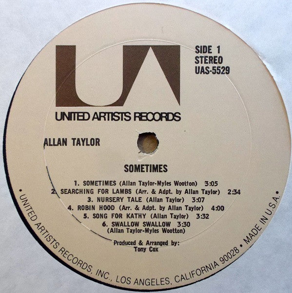 Allan Taylor : Sometimes (LP, Album)