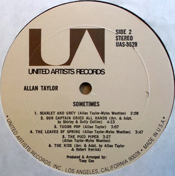 Allan Taylor : Sometimes (LP, Album)