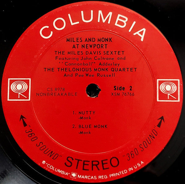 The Miles Davis Sextet & The Thelonious Monk Quartet : Miles & Monk At Newport (LP, Album)