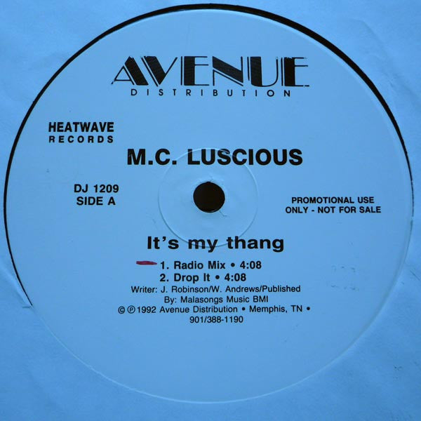 M.C. Luscious* : It's My Thang (12", Single, Promo)