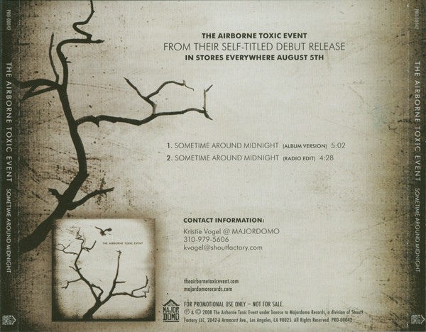 The Airborne Toxic Event : Sometime Around Midnight (CD, Single, Promo)