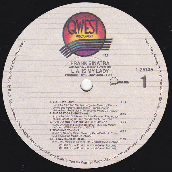 Frank Sinatra With Quincy Jones And Orchestra* : L.A. Is My Lady (LP, Album, Spe)