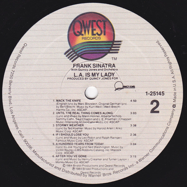 Frank Sinatra With Quincy Jones And Orchestra* : L.A. Is My Lady (LP, Album, Spe)