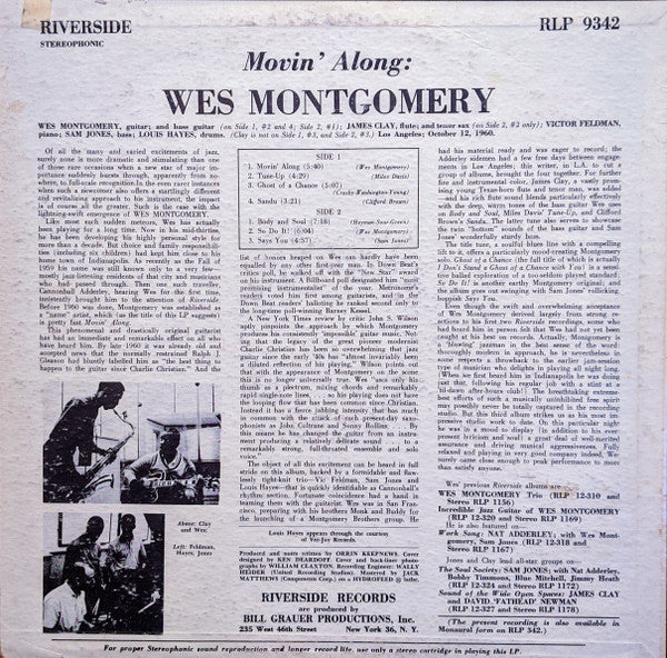 Wes Montgomery : Movin' Along (LP, Album)
