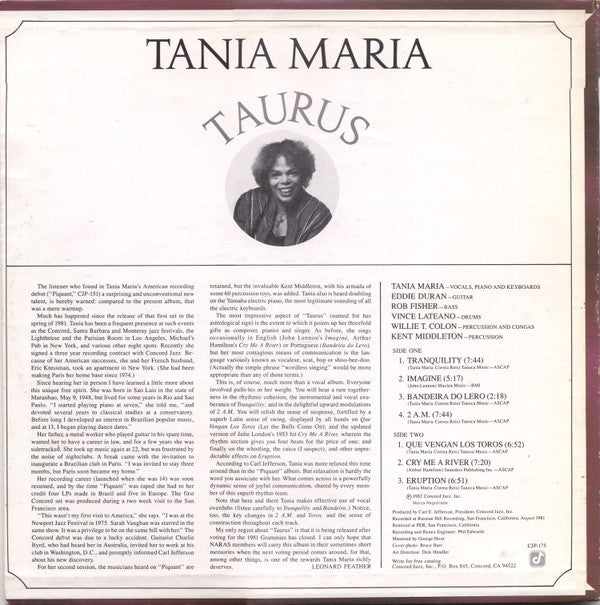 Tania Maria : Taurus (LP, Album)