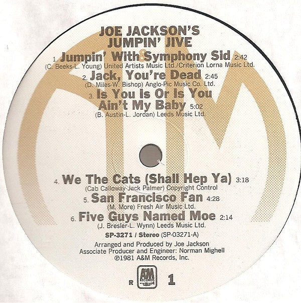 Joe Jackson's Jumpin' Jive : Joe Jackson's Jumpin' Jive (LP, Album, RE, R -)