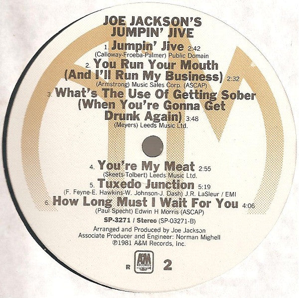 Joe Jackson's Jumpin' Jive : Joe Jackson's Jumpin' Jive (LP, Album, RE, R -)