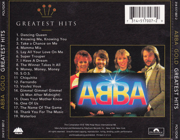 ABBA : Gold: Greatest Hits (CD, Comp, RM)