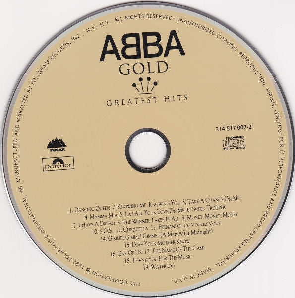 ABBA : Gold: Greatest Hits (CD, Comp, RM)