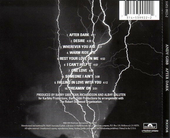 Andy Gibb : After Dark (CD, Album, RE, RM)