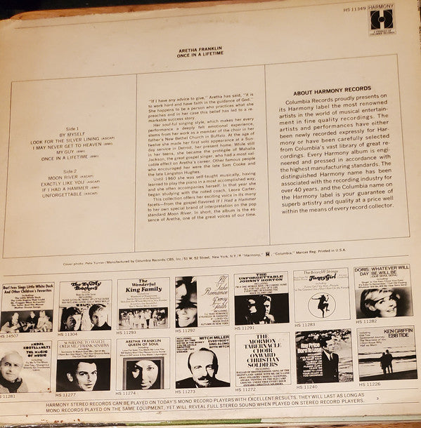Aretha Franklin : Once In A Lifetime (LP, Album, Comp)