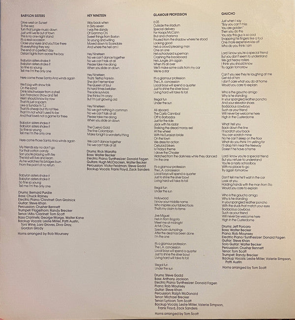 Steely Dan : Gaucho (LP, Album, EDP)