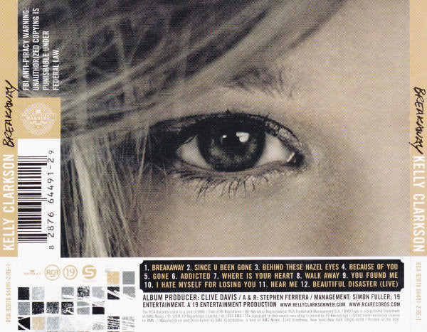 Kelly Clarkson : Breakaway (CD, Album, RE, Son)