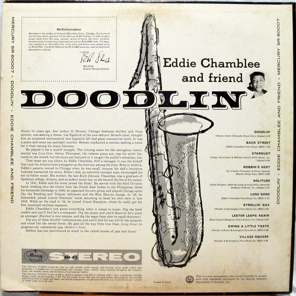 Eddie Chamblee and Dinah Washington : Doodlin' (LP, Album)