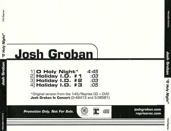 Josh Groban : O Holy Night (CD, Single, Promo)