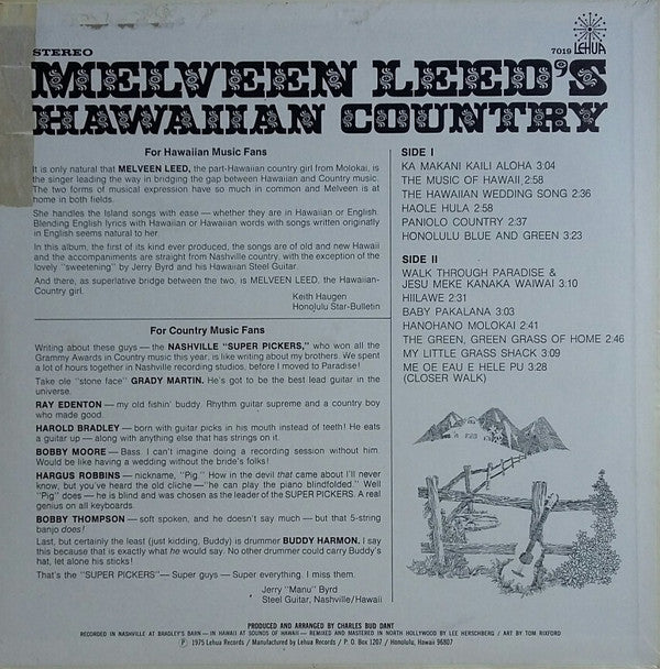 Melveen Leed : Melveen Leed's Hawaiian Country (LP, Album)