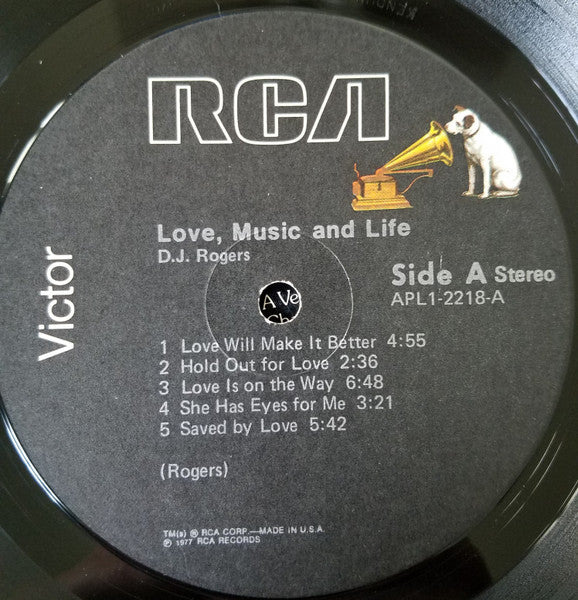 D. J. Rogers : Love, Music And Life (LP, Album)