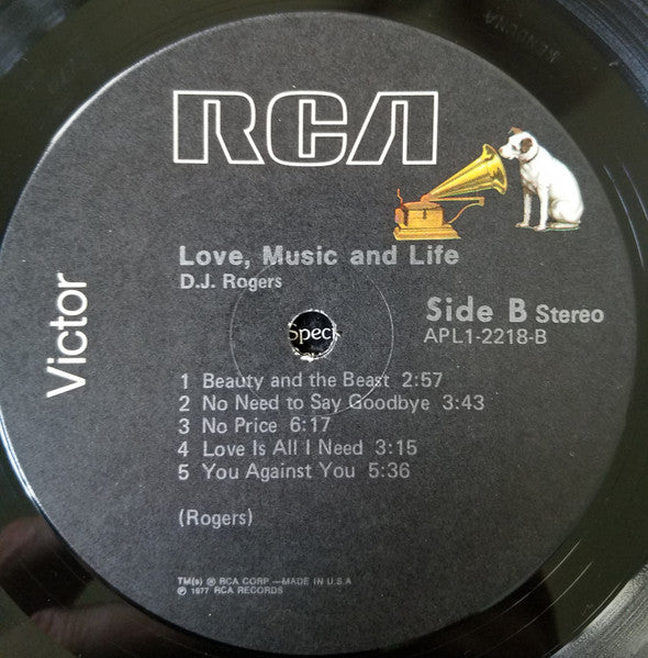 D. J. Rogers : Love, Music And Life (LP, Album)