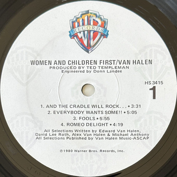 Van Halen : Women And Children First (LP, Album, RE, RP, Spe)
