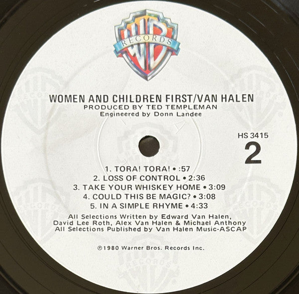 Van Halen : Women And Children First (LP, Album, RE, RP, Spe)
