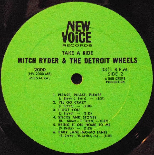 Mitch Ryder & The Detroit Wheels : Take A Ride... (LP, Mono)