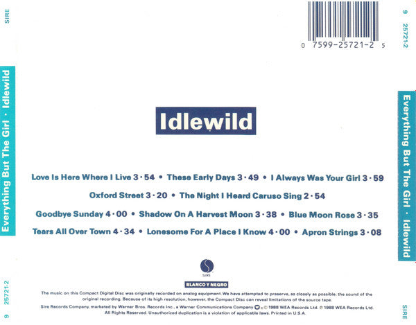 Everything But The Girl : Idlewild (CD, Album)