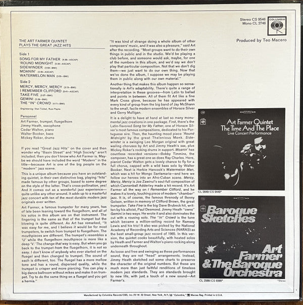 Art Farmer Quintet : Plays The Great Jazz Hits (LP, Album, Pit)