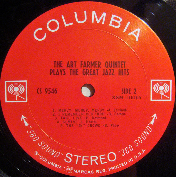 Art Farmer Quintet : Plays The Great Jazz Hits (LP, Album, Pit)