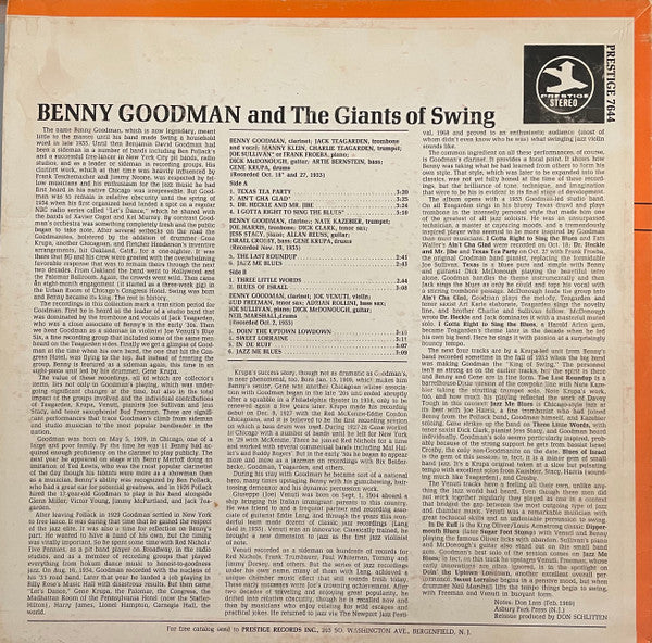 Benny Goodman And His Orchestra : Benny Goodman And The Giants Of Swing With Gene Krupa And Joe Venuti (LP, Comp)
