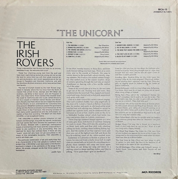 The Irish Rovers : The Unicorn (LP, Album, RE, Pin)