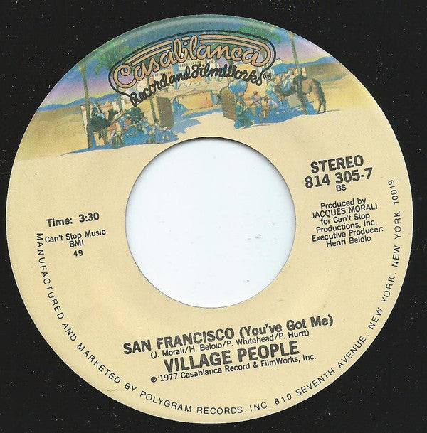 Village People : Y.M.C.A. / San Francisco (You've Got Me) (7", Single)