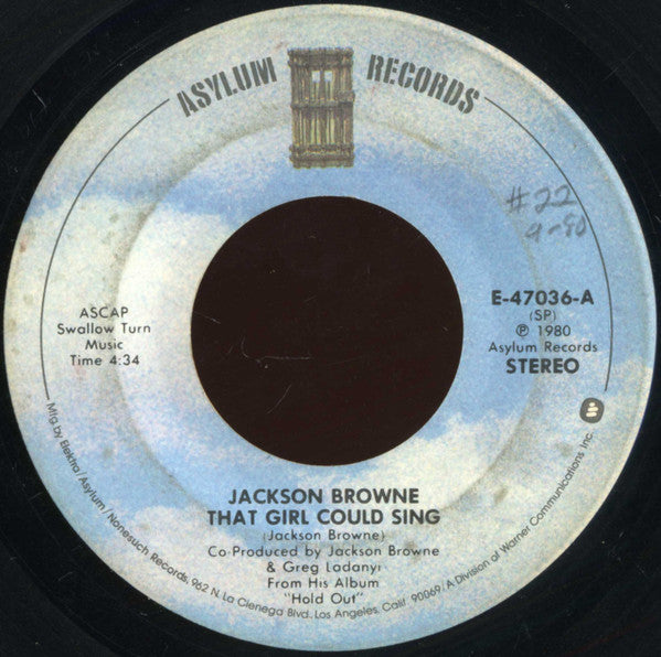 Jackson Browne : That Girl Could Sing (7", Single, SP )