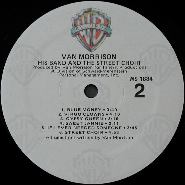 Van Morrison : His Band And The Street Choir (LP, Album, RE, Gat)